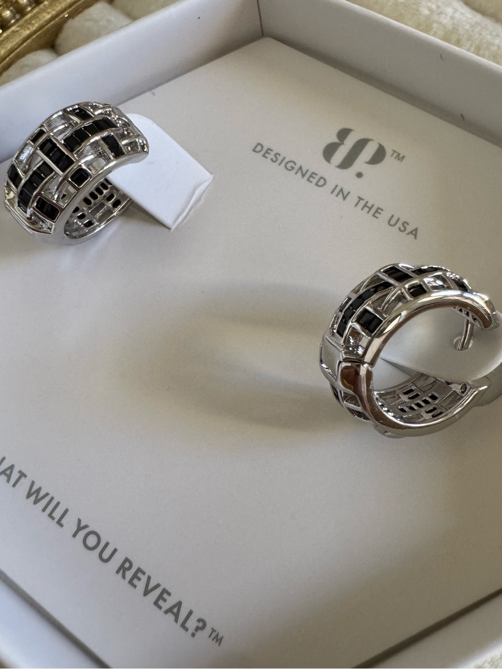 Follow the Glow - Onyx and CZ on Rhodium - OG Earring
